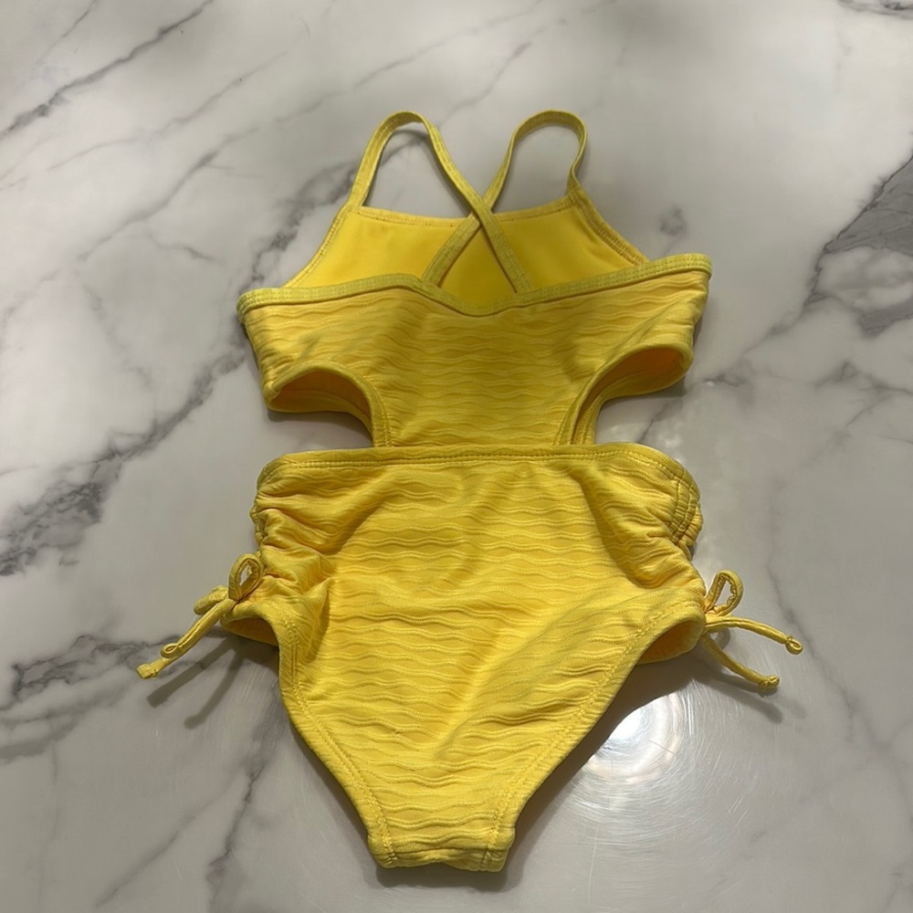 Cat & Jack Yellow One Piece Swimsuit with Cutout Design - Picture 2 of 2